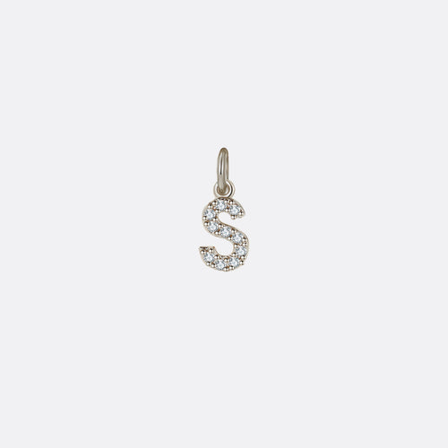 Dainty Pave Initial Charm