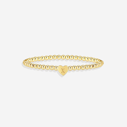 Beaded Bracelet with Heart Initial