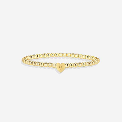 Beaded Bracelet with Heart Initial