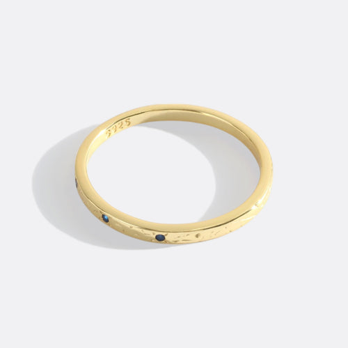Narrow Textured Birthstone Band