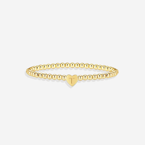 Beaded Bracelet with Heart Initial