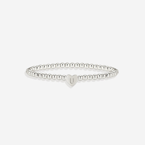 Beaded Bracelet with Heart Initial