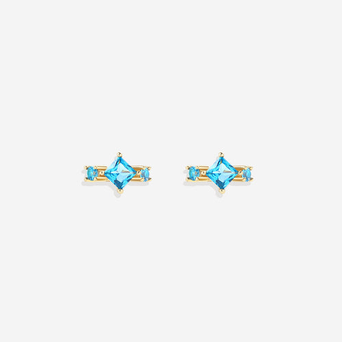 Aquamarine Huggie Hoops