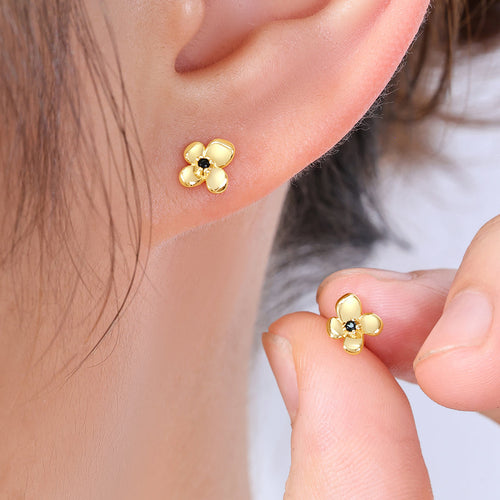 Dainty Floral Statement Stud Earrings