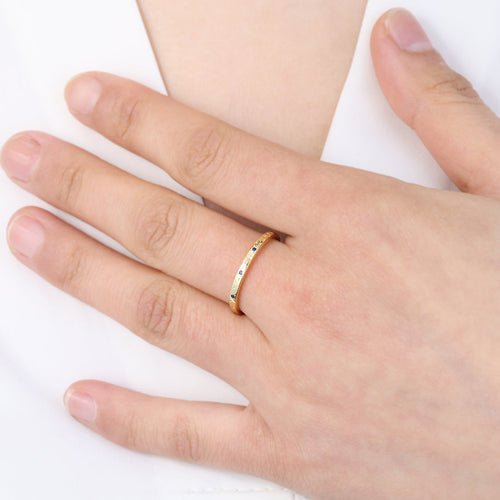 Narrow Textured Birthstone Band