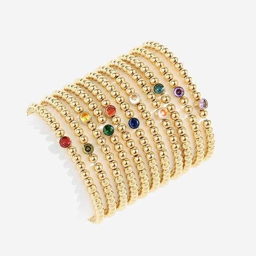 Beaded Bubble Birthstone Bracelet