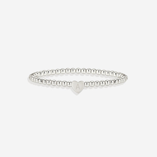Beaded Bracelet with Heart Initial