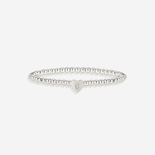 Beaded Bracelet with Heart Initial