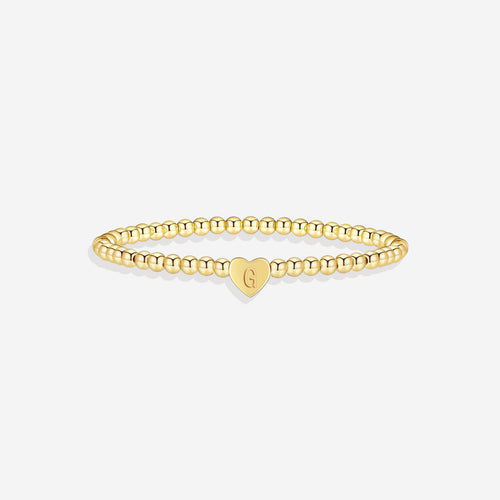 Beaded Bracelet with Heart Initial