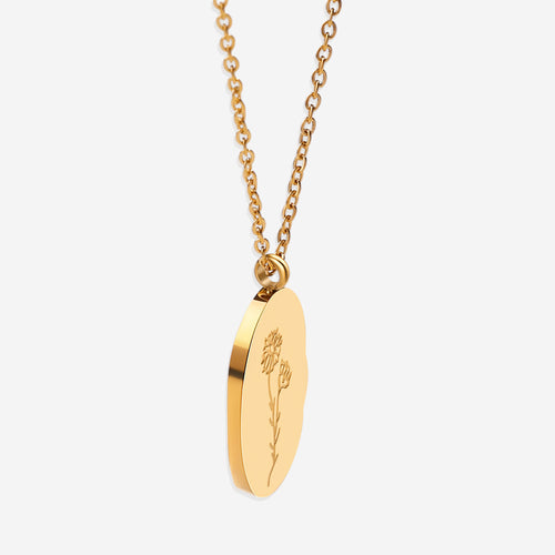 Birth Flower Pendant Necklace