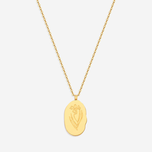 Birth Flower Pendant Necklace