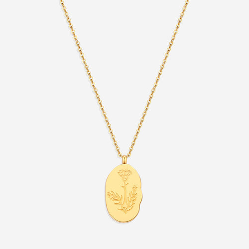 Birth Flower Pendant Necklace