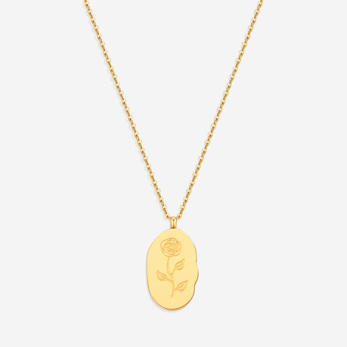Birth Flower Pendant Necklace