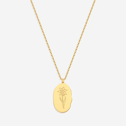 Birth Flower Pendant Necklace