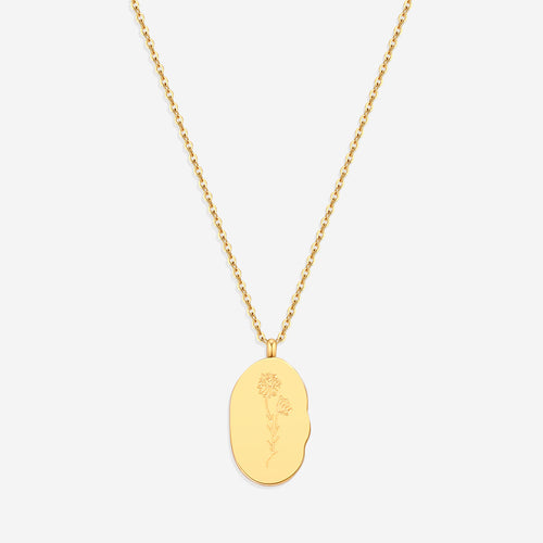 Birth Flower Pendant Necklace