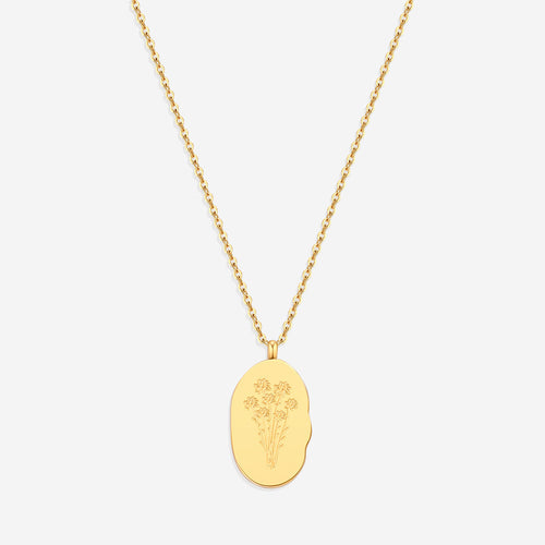Birth Flower Pendant Necklace