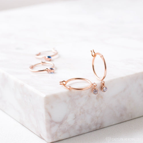 Birthstone Huggie Earrings