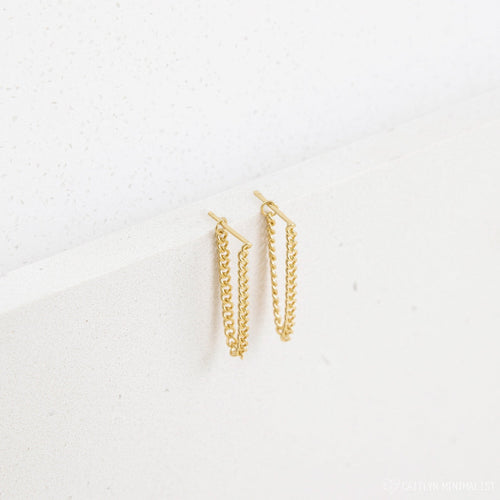 Curb Chain Stud Earrings