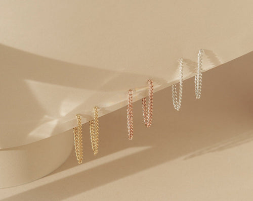 Curb Chain Stud Earrings