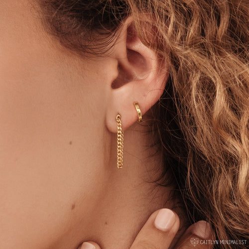 Curb Chain Stud Earrings