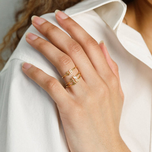 Duo Initial Ring: Personalized Elegance