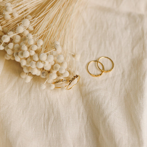 Petite Script Name Ring