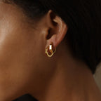 Audrey Hexagon Huggie Earrings