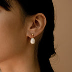 Large Baroque Pearl Statement Earrings