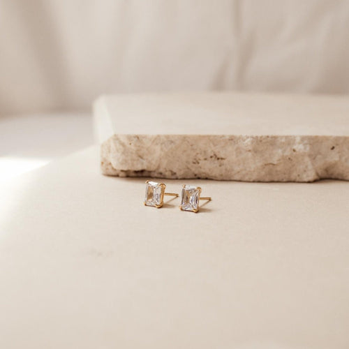 Emerald Diamond Studs