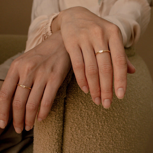 Baguette Diamond Ring CZ Gemstone