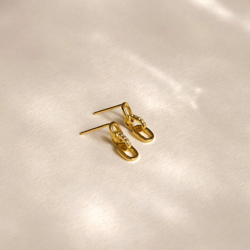 Glamorous Links: Amia Pave Link Earrings