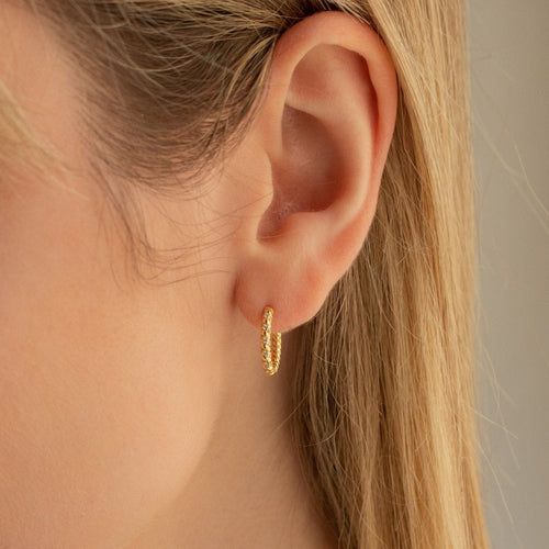 Twisted Diamond Hoop Earrings