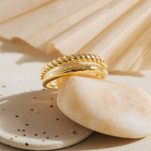 Dynamic Duo: Bold Fusion of Solid and Twisted Bands in the Minimalist Duo Ring