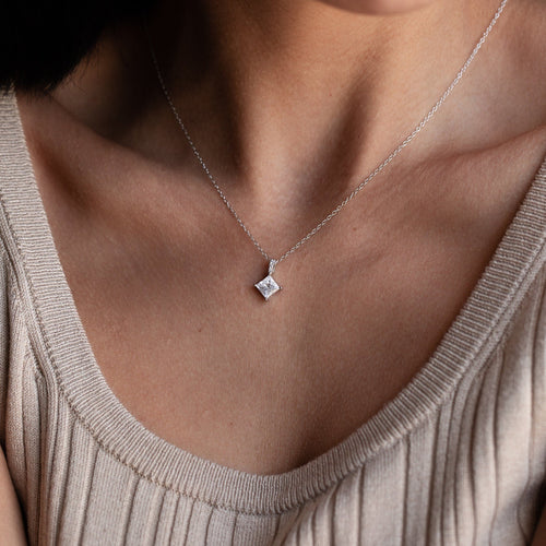 Princess Cut CZ Diamond Pendant