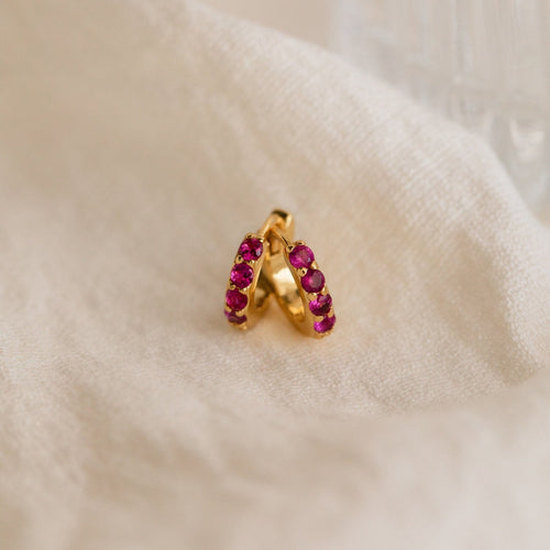 Elise Gemstone Huggie Hoops: Timeless Elegance for Every Occasion
