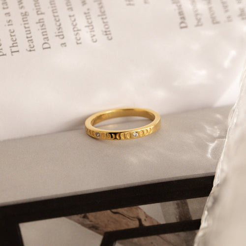 Phases of the Moon CZ Diamond Ring