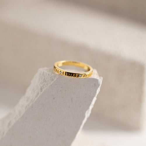 Phases of the Moon CZ Diamond Ring