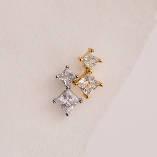 Aria Diamond Drop Stud Earrings