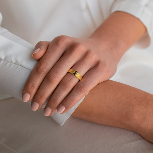 The Olive Peridot Signet Ring