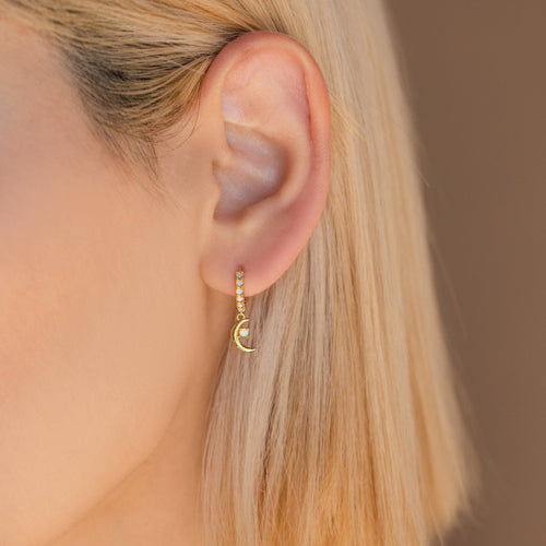 Astra Opal Huggie Earrings