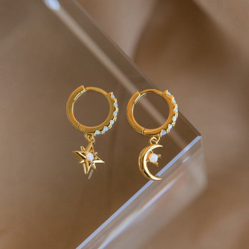 Astra Opal Huggie Earrings