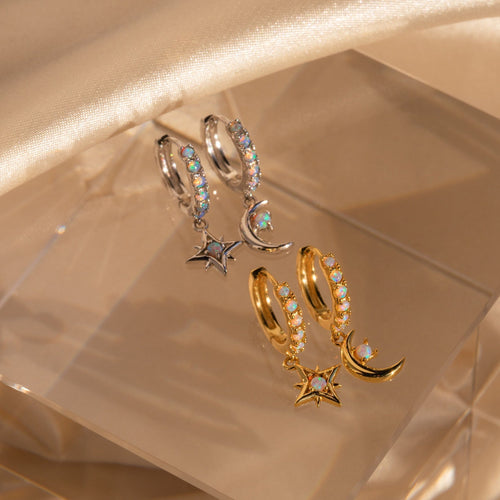 Astra Opal Huggie Earrings