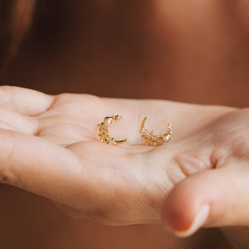 Eclipse Moon Studs