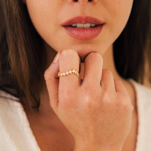 Mosaic Moonstone Diamond Eternity Band