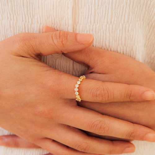Mosaic Moonstone Diamond Eternity Band