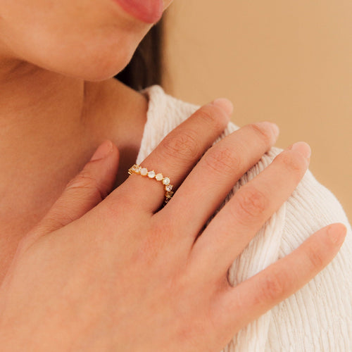 Mosaic Moonstone Diamond Eternity Band