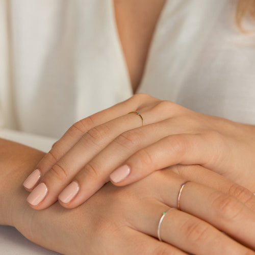 The Thin Mini Birthstone Ring