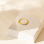 Crescent Pearl Stacking Ring