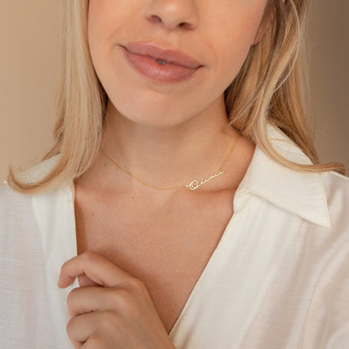 Off-Center Name Necklace