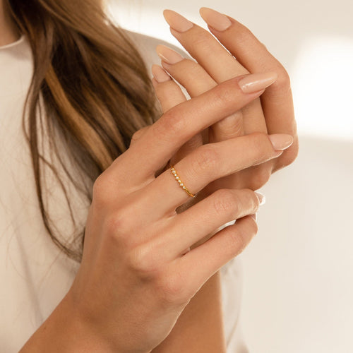 Pearl Diamond Stacking Ring